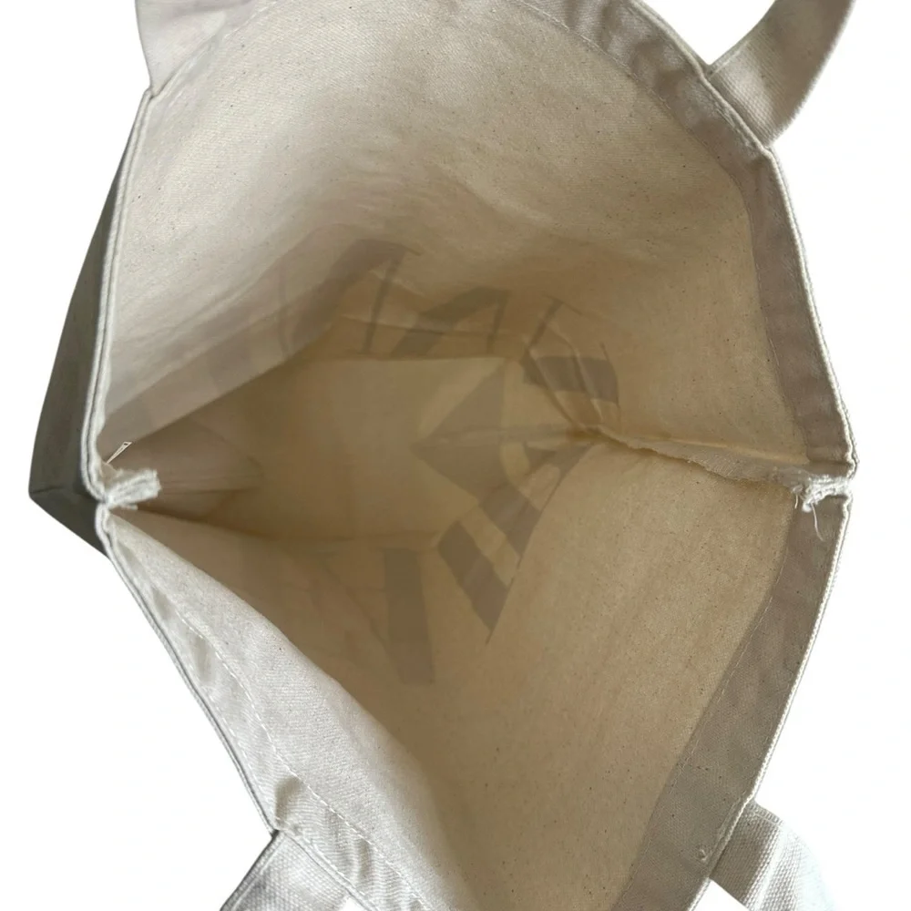 VANITY FAIR Tote Book Bag Natural Canvas Double Handle